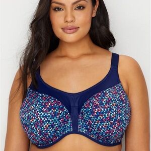 ELOMI Energise High Impact Underwire Sports Bra US 44J (44GGUK) Blue EL8042NAO